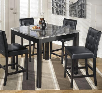 Maysville - Black Counter Table with 4 Barstools